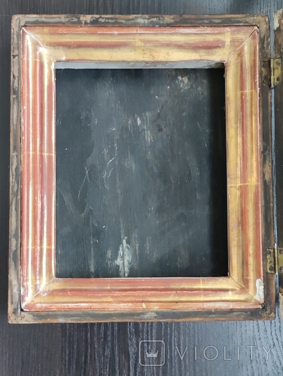 Старинный киот с рамкой под икону 22,8 X 18,3, фото №6