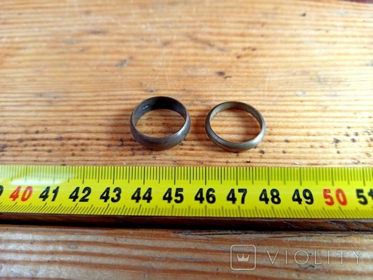 Women's and men's bronze wedding rings of the 50s., photo number 5