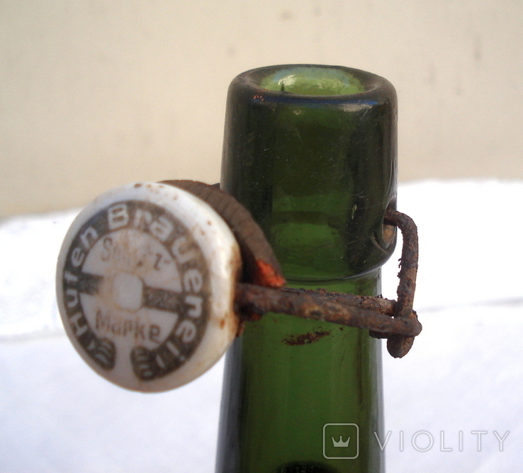 Пляшка пива з бугельною пробкою Німеччина середини 20 століття 350 мл., фото №6
