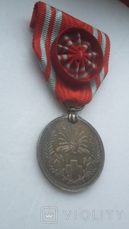 Японська срібна медаль в коробці, фото №8