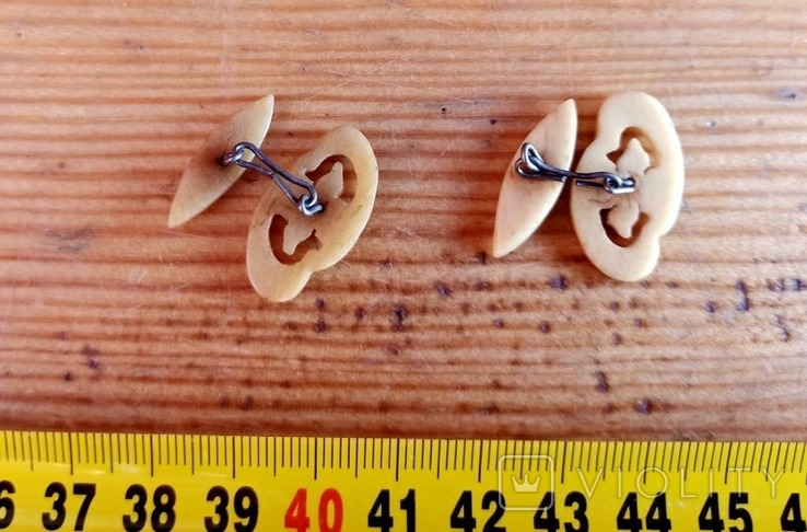 Cufflinks from the USSR made of bone - 2, photo number 5