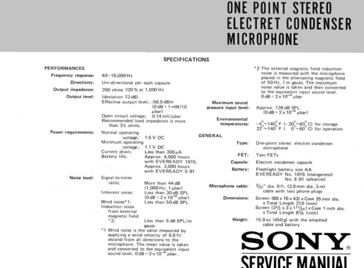 Винтажный японский стерео микрофон SONY ECM-990F, фото №12