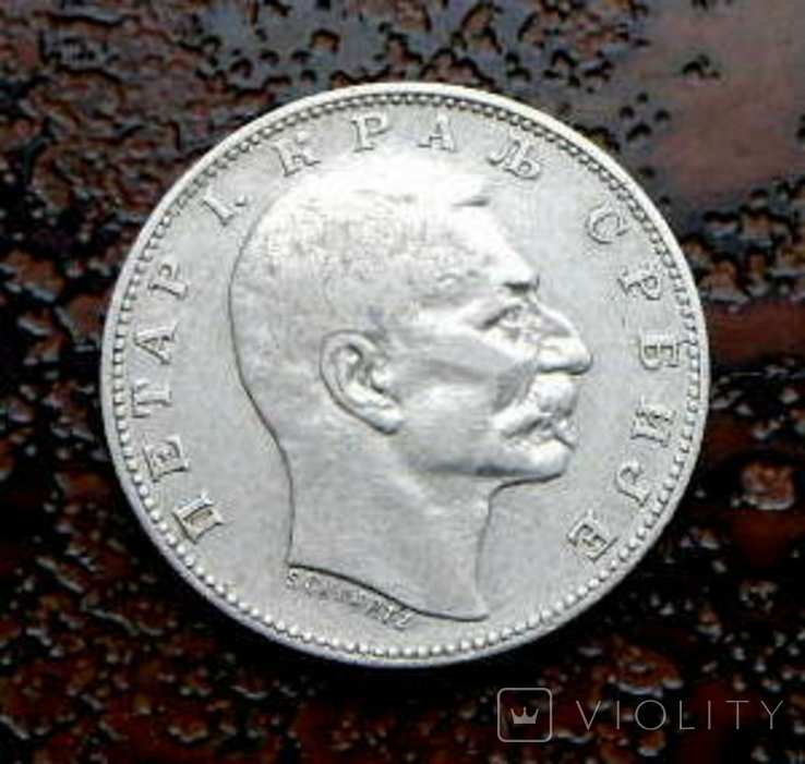 1 динар Сербия 1904 серебро, фото №4