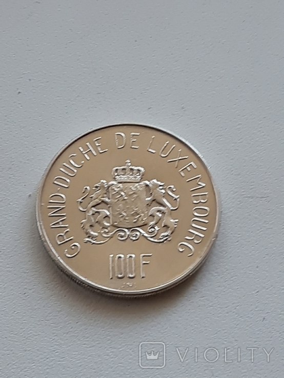 100 франков Люксембург 1963 г.Серебро., фото №6