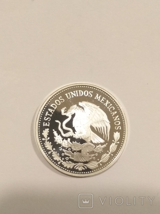 Мексика 50 песо 1985 года серебро 16,83 грамма, 925 проба, photo number 5
