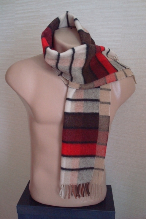 Reine Schurwolle 100% шерсть Красивый теплый зимний мужской шарф, фото №4