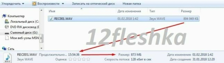 АКЦИЯ Цифровой Диктофон + USB флешка 8GB Время+дата, фото №7