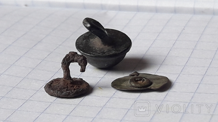 Старинные маленькие пуговицы бронза в коллекцию, фото №6