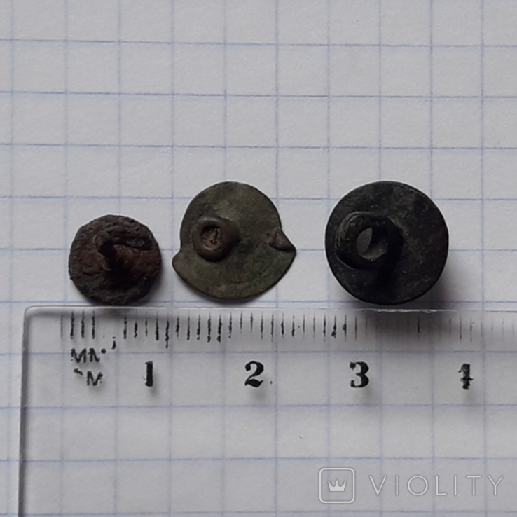 Старинные маленькие пуговицы бронза в коллекцию, фото №8