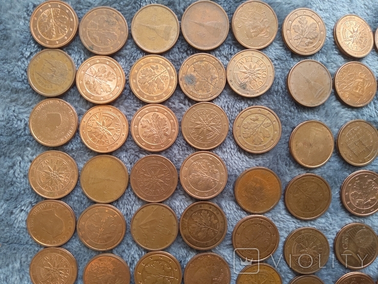 2 евроцента(100шт),разных стран и годов, фото №8