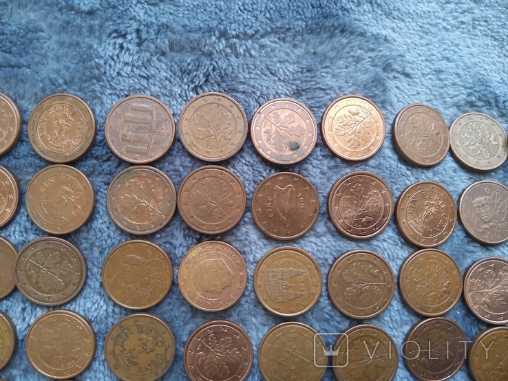 1 евроцент (150шт),разных стран и годов, фото №7