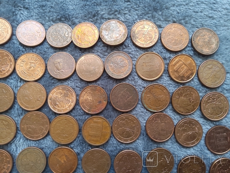 1 евроцент (150шт),разных стран и годов, фото №8