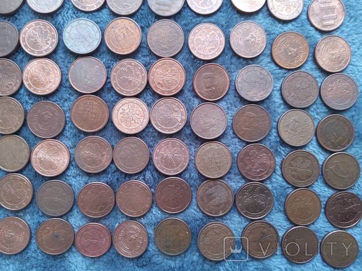 1 евроцент (150шт),разных стран и годов, фото №11