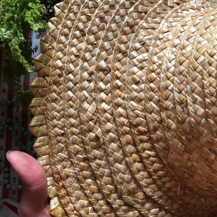 Большая широкая соломенная шляпа солома натуральная ручная работа, фото №3
