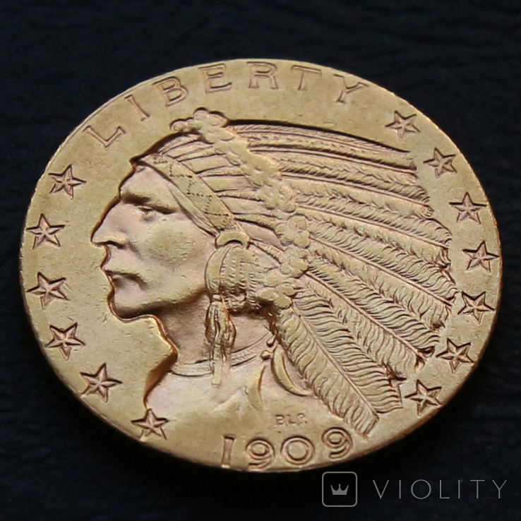 5 долларов 1909 США. Золото 8.35 г, фото №2