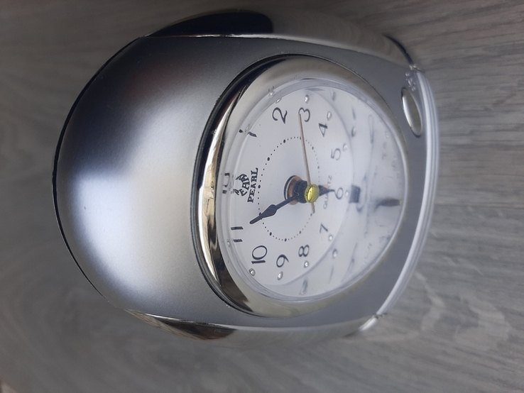 Настольные часы-будильник Pearl quartz (с сер. вставками), фото №4