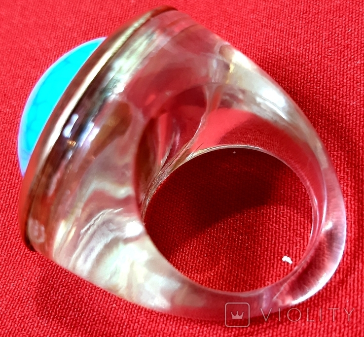 Кольцо с бирюзовым камнем, фото №2