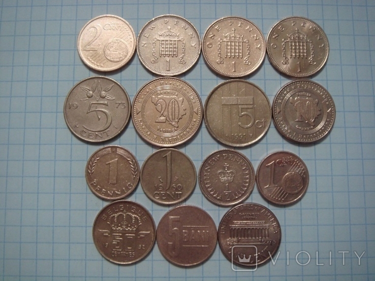 Монеты мира 15 шт.
