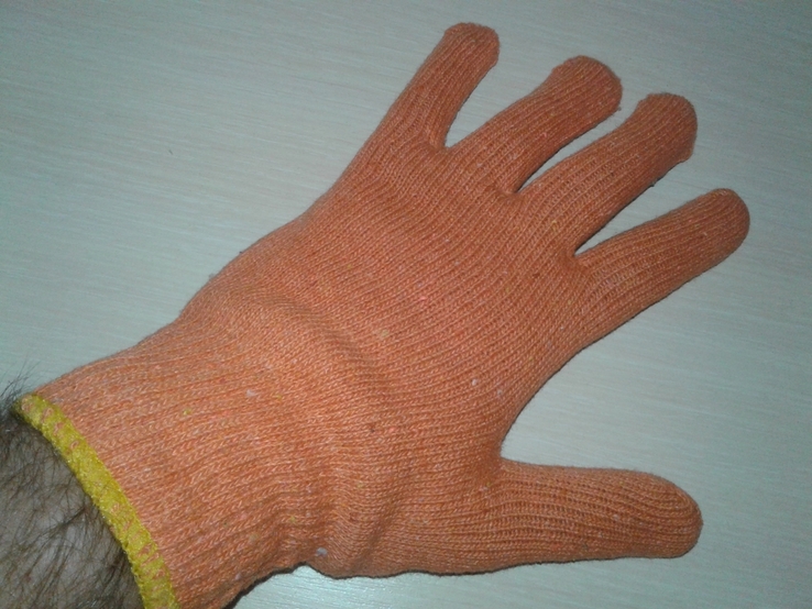 Перчатки рабочие (оранж) х/б 10 пар, фото №3