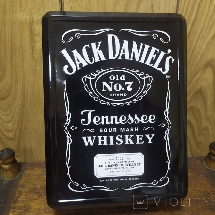 Жестяная коробка от виски Jack Daniels. С ложементом. 20х25,5х9,5см