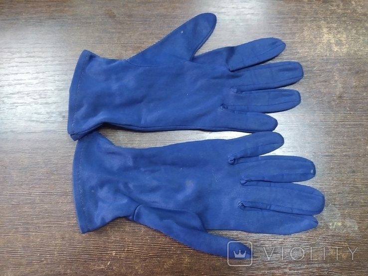 Сині вінтажні рукавички, фото №6