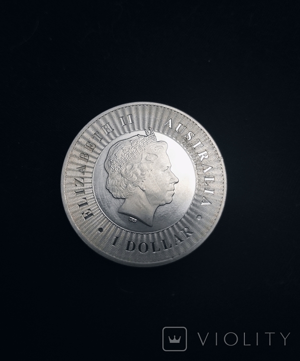 Инвестиционная монета Кенгуру 1 доллар 31.1 грам (унция) серебро 999.9 пробы 2017 год., фото №2