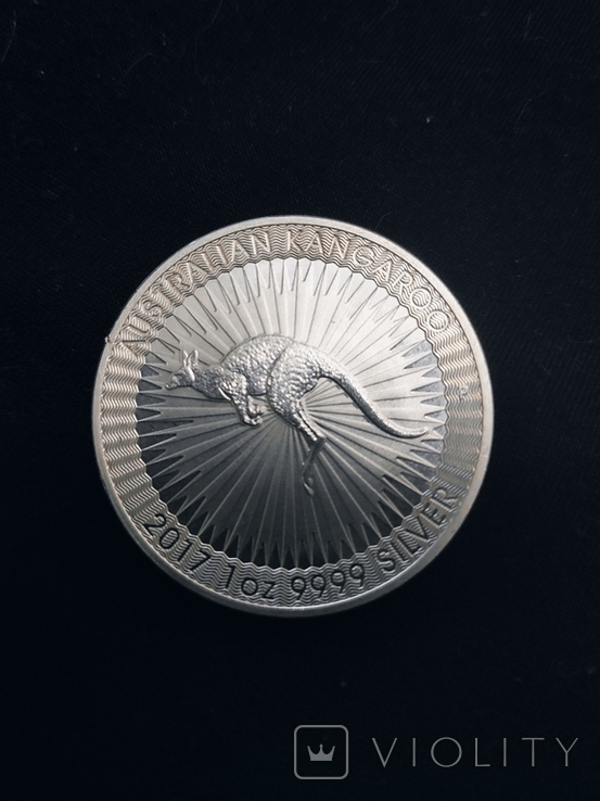 Инвестиционная монета Кенгуру 1 доллар 31.1 грам (унция) серебро 999.9 пробы 2017 год., фото №3