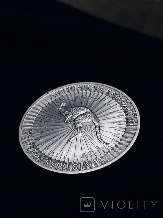 Инвестиционная монета Кенгуру 1 доллар 31.1 грам (унция) серебро 999.9 пробы 2017 год., фото №4