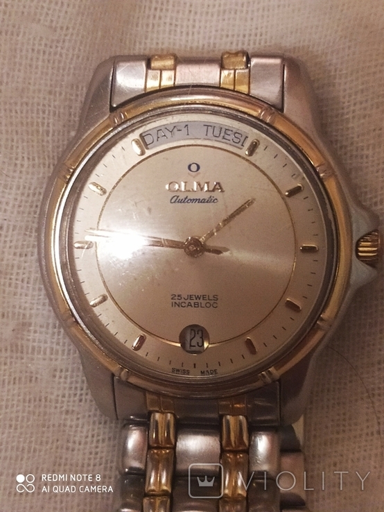 Мужские швейцарские наручные часы OLMA automatic 25 Jewels, фото №2