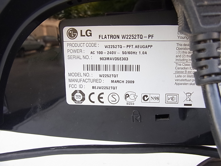 Монітор LG Flatron W2252TQ - PF з Німеччини, фото №13