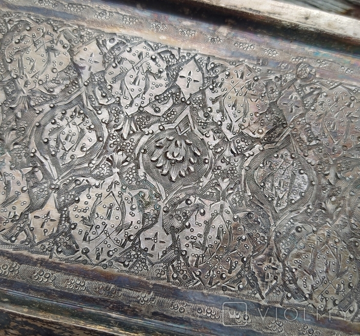 Поднос серебро, старая Персия., фото №9