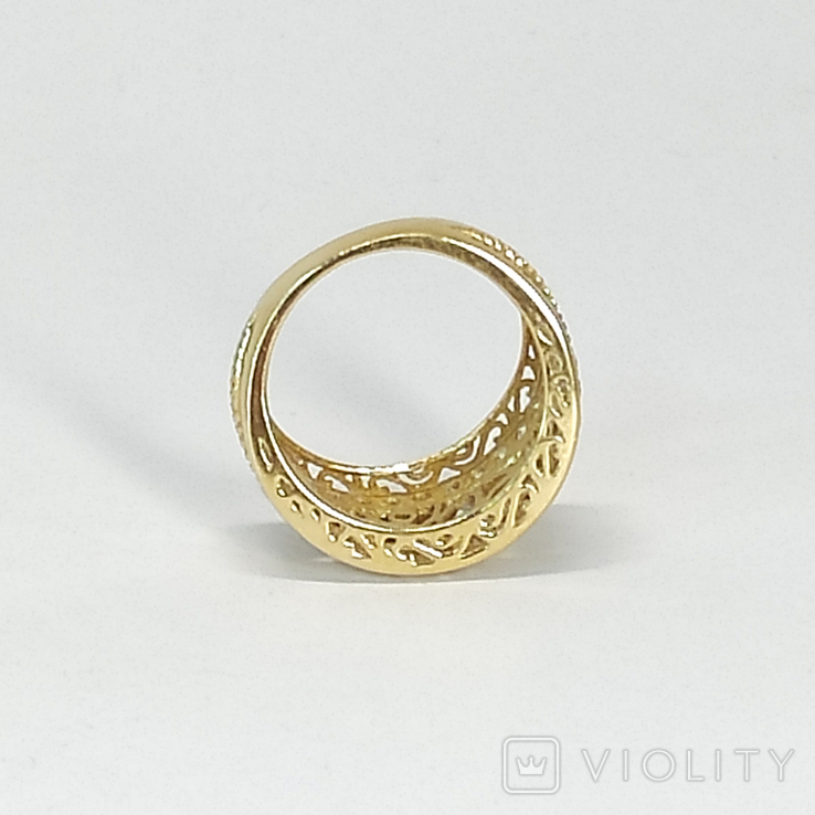 Золотое кольцо с цирконами, фото №6