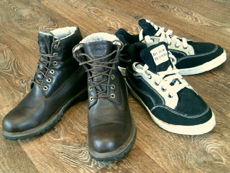 Походная обувь (Timberland кожаные ботинки +Black Rider кроссы) разм.42