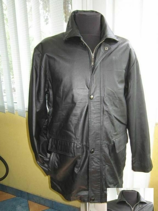 Большая утеплённая кожаная мужская куртка Echt Leder. 64р. Лот 704, photo number 2
