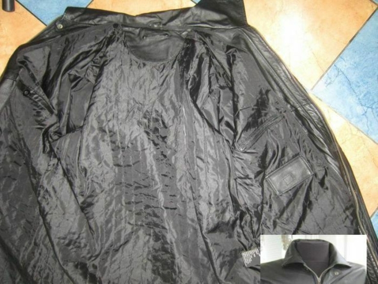 Большая утеплённая кожаная мужская куртка Echt Leder. 64р. Лот 704, фото №5
