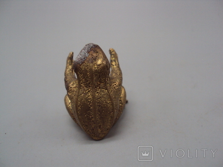 Figure: miniature, figurine, frog sitting in lotus position, metal, height 2.7 cm, photo number 6