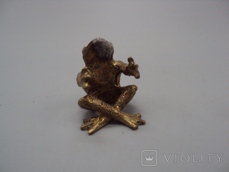 Figure: miniature, figurine, frog sitting in lotus position, metal, height 2.7 cm, photo number 7