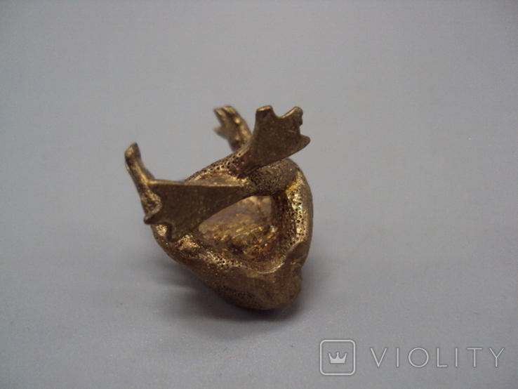 Figure: miniature, figurine, frog sitting in lotus position, metal, height 2.7 cm, photo number 8