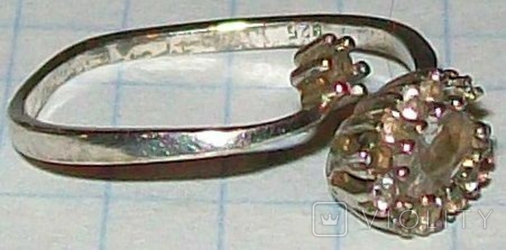 Серебрянное колечко с камешками. 925 проба., photo number 7