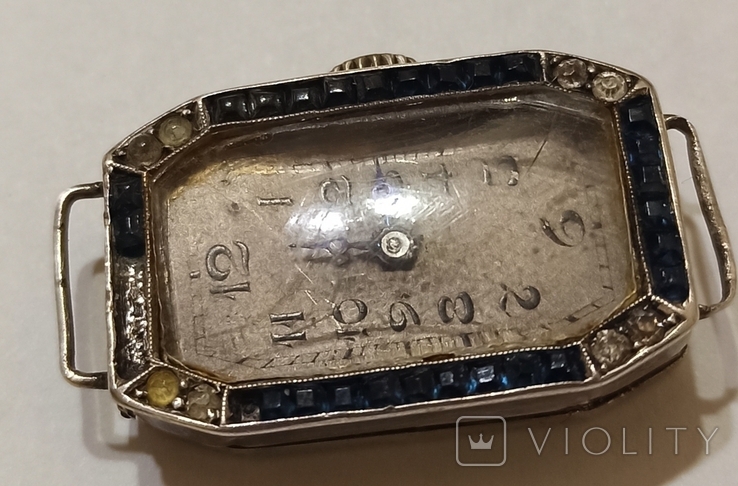 Vintage watch in silver case with natural stones, photo number 13