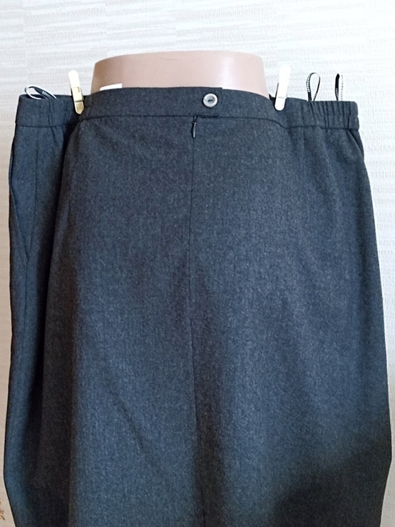 Frankenwalder 95 % шерсть Стильная теплая женская юбка серая меланж с кармашками, photo number 6