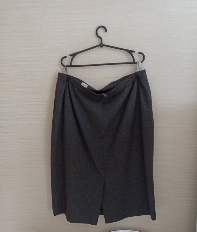 Frankenwalder 95 % шерсть Стильная теплая женская юбка серая меланж с кармашками, photo number 8