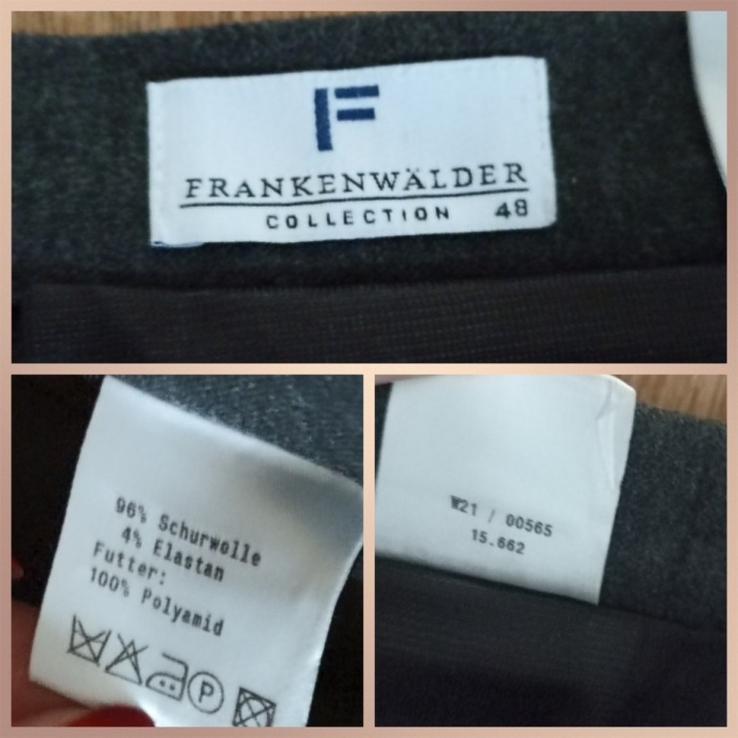 Frankenwalder 95 % шерсть Стильная теплая женская юбка серая меланж с кармашками, photo number 10