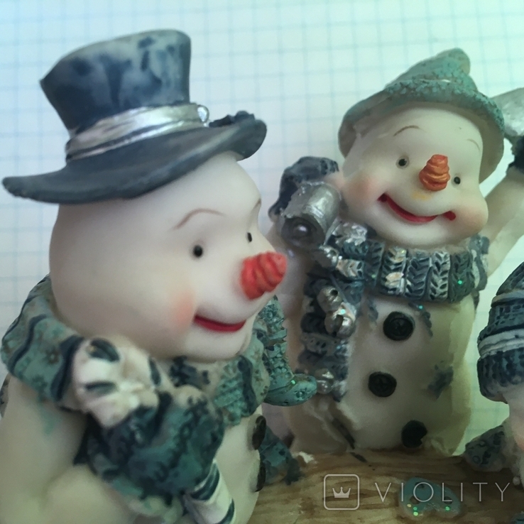 Фигурка пять снеговиков на качелях см. видео обзор, фото №4