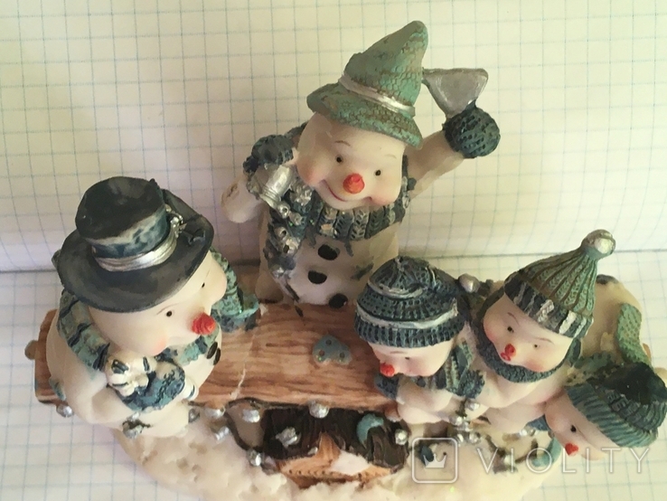 Фигурка пять снеговиков на качелях см. видео обзор, фото №11