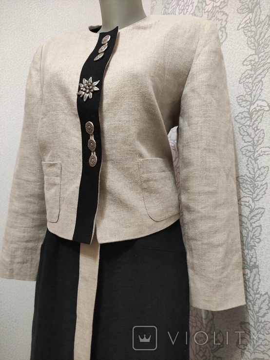 Arido vintage костюм льон плаття жакет., фото №7