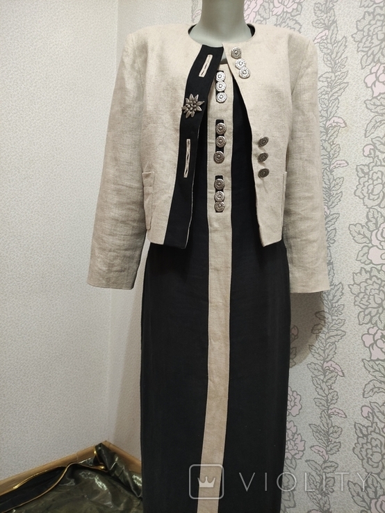 Arido vintage костюм льон плаття жакет., фото №2