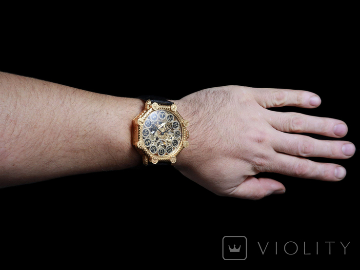 Чоловічий наручний годинник скелетон Wаndolec з механізмом Лонжин Longines Швейцарія, фото №13