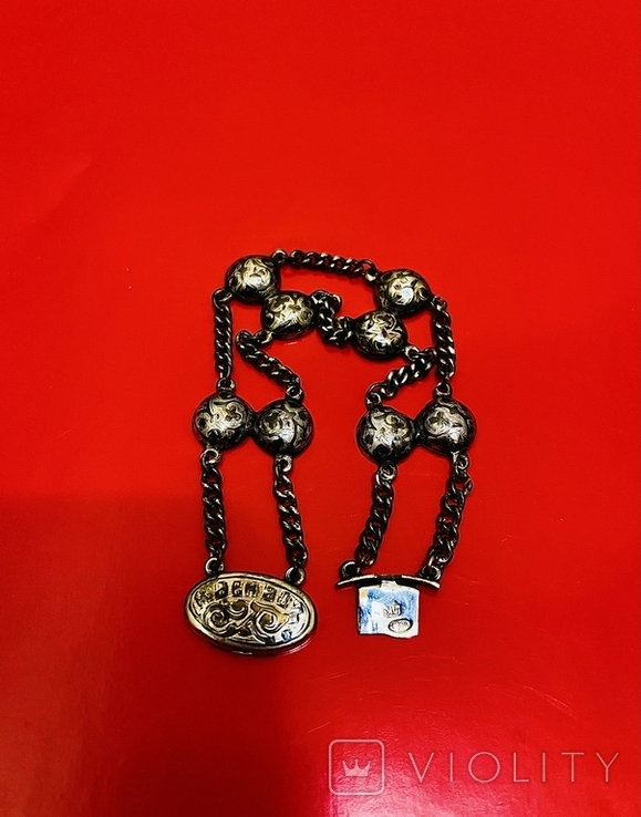 Bracelet Silver 84 Blackening Tsarist Caucasus, photo number 3