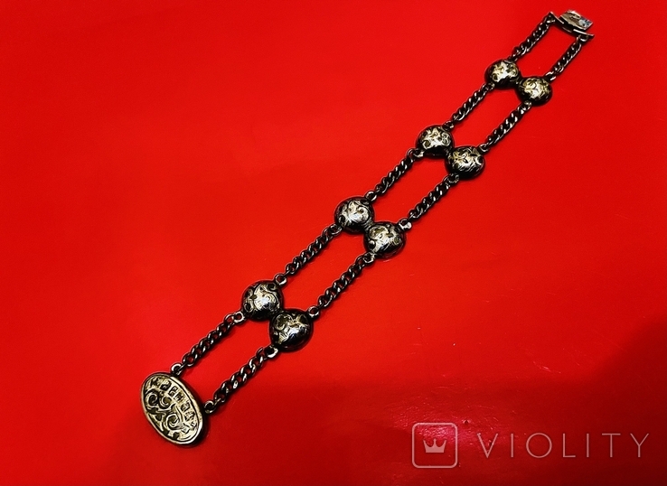 Bracelet Silver 84 Blackening Tsarist Caucasus, photo number 11